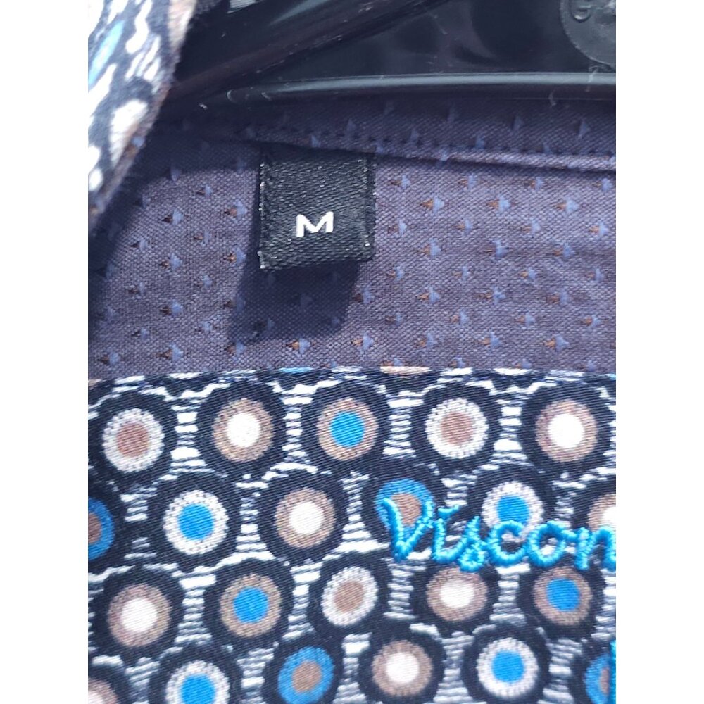 Visconti Men’s Blue/White Geometric Long-Sleeve Shirt M - Picture 9 of 16